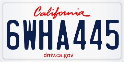 CA license plate 6WHA445