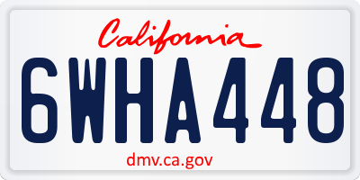 CA license plate 6WHA448