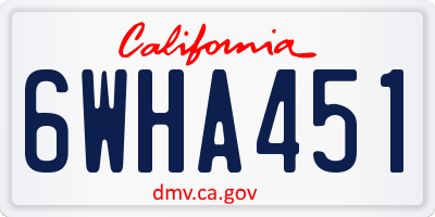 CA license plate 6WHA451