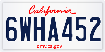 CA license plate 6WHA452