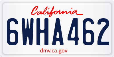 CA license plate 6WHA462