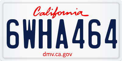 CA license plate 6WHA464