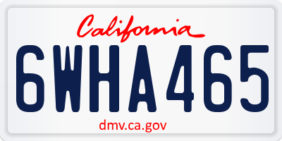 CA license plate 6WHA465
