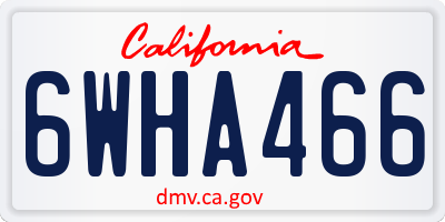 CA license plate 6WHA466