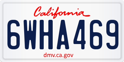 CA license plate 6WHA469