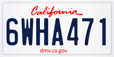 CA license plate 6WHA471