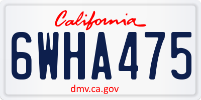 CA license plate 6WHA475