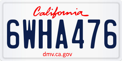 CA license plate 6WHA476
