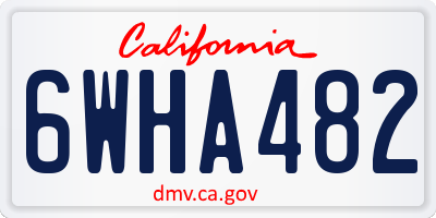 CA license plate 6WHA482
