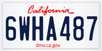 CA license plate 6WHA487