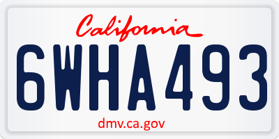 CA license plate 6WHA493