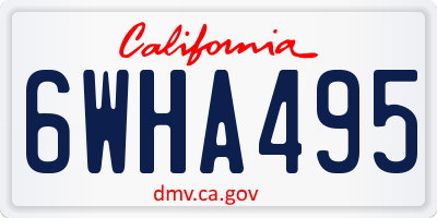 CA license plate 6WHA495