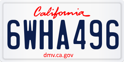 CA license plate 6WHA496