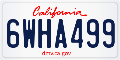 CA license plate 6WHA499