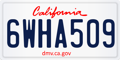 CA license plate 6WHA509