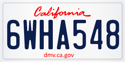 CA license plate 6WHA548