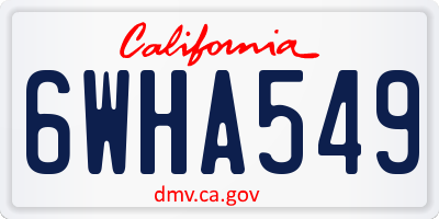 CA license plate 6WHA549