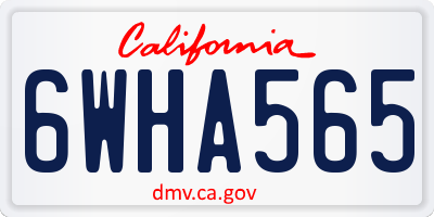 CA license plate 6WHA565