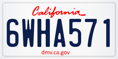 CA license plate 6WHA571
