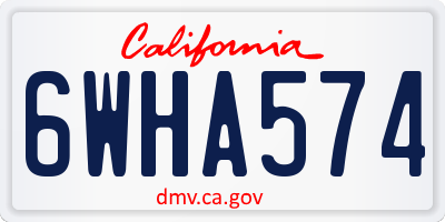 CA license plate 6WHA574