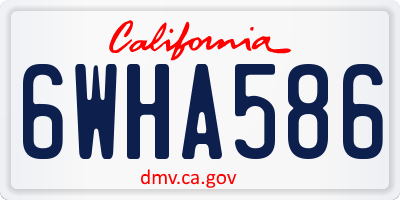CA license plate 6WHA586
