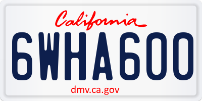 CA license plate 6WHA600
