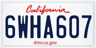 CA license plate 6WHA607