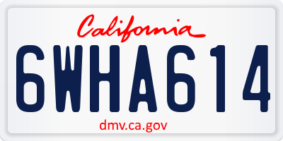 CA license plate 6WHA614