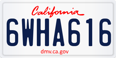 CA license plate 6WHA616