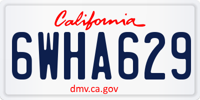 CA license plate 6WHA629