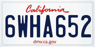 CA license plate 6WHA652