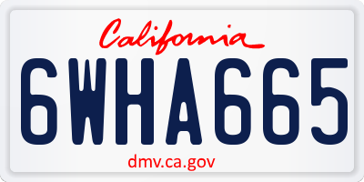 CA license plate 6WHA665