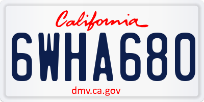 CA license plate 6WHA680