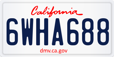 CA license plate 6WHA688