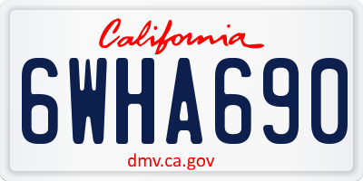CA license plate 6WHA690