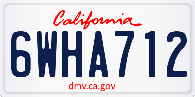 CA license plate 6WHA712