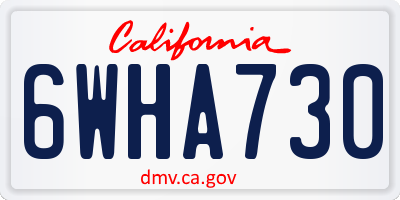 CA license plate 6WHA730
