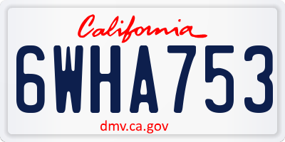 CA license plate 6WHA753
