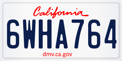 CA license plate 6WHA764