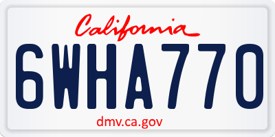 CA license plate 6WHA770