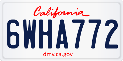 CA license plate 6WHA772