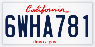 CA license plate 6WHA781