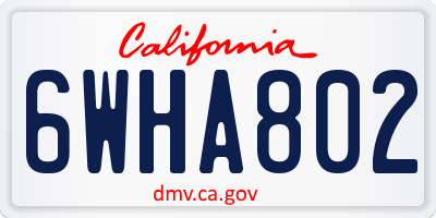 CA license plate 6WHA802