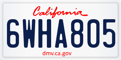 CA license plate 6WHA805