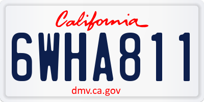 CA license plate 6WHA811