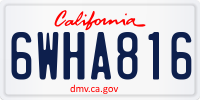 CA license plate 6WHA816