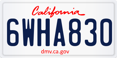 CA license plate 6WHA830