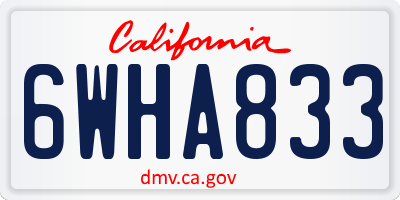 CA license plate 6WHA833