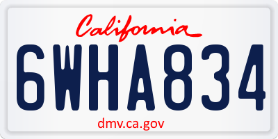 CA license plate 6WHA834