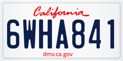 CA license plate 6WHA841